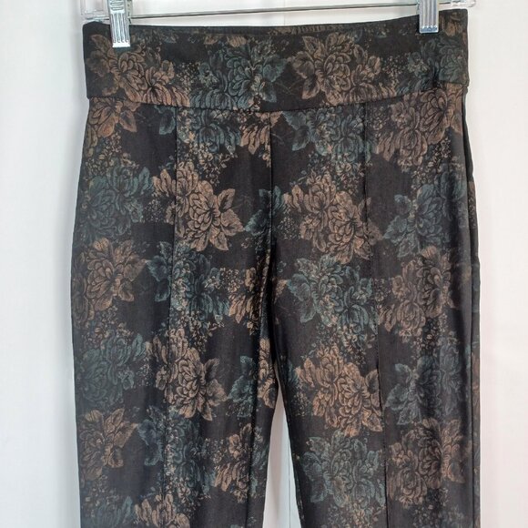 Lord & Taylor Women's Pants Multi Floral Sz 2 Slim Leg Ankle Pleat Stretch Rose - Picture 4 of 11